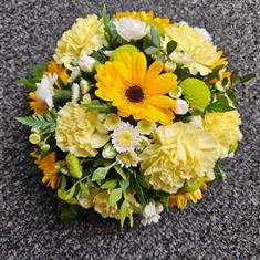 Yellow &amp; White Memorial Posie Arrangement