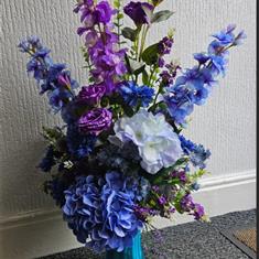 Blue - Purple Artificial Front Facing Arrangement