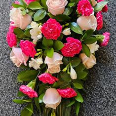 Rose &amp; Carnation Blush Elegance Sympathy Spray