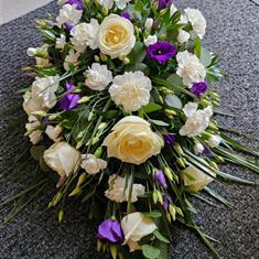 Tranquil Whites and Purples Sympathy Spray