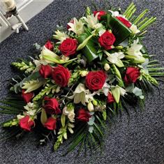 Lush Red &amp; White Memorial Spray