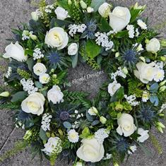 Classic Whites Funeral Wreath