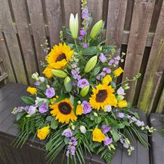 Pure Grace Yellow and Lilac Pedestal Tribute