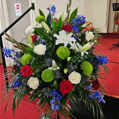 Red, White &amp; Blue Pedestal Tribute