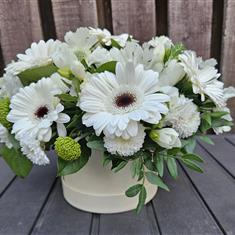 White Hatbox Arrangement 