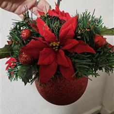 Red Poinsettia Christmas Bauble