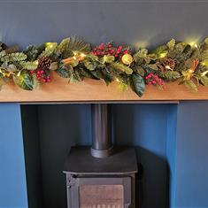 Everlasting Fruit Holiday Pine Garland