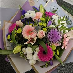 Snowy Pink Christmas Bouquet