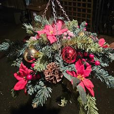 Artificial Christmas Hanging Basket