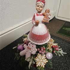 Mrs Claus Artificial Hatbox Arrangement
