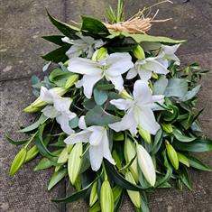 White Oriential Lily Tied Sheaf