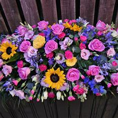 Bright &amp; Colourful Casket Spray