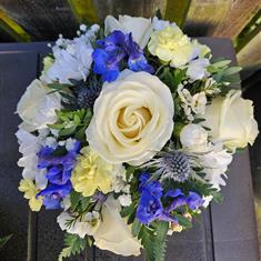 Blue, White and yellow Posy Bowl