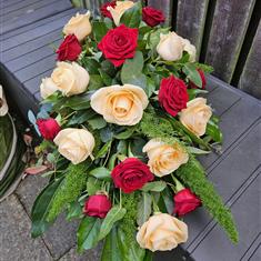 Red &amp; Peach Rose Teardrop